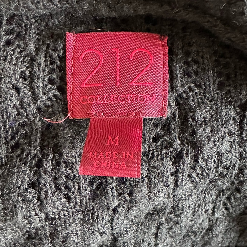 212 Collection Black Crochet Open-Front Cardigan - Picture 3 of 3